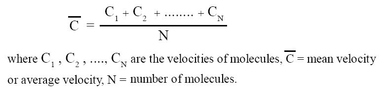 Mean velocity or average velocity